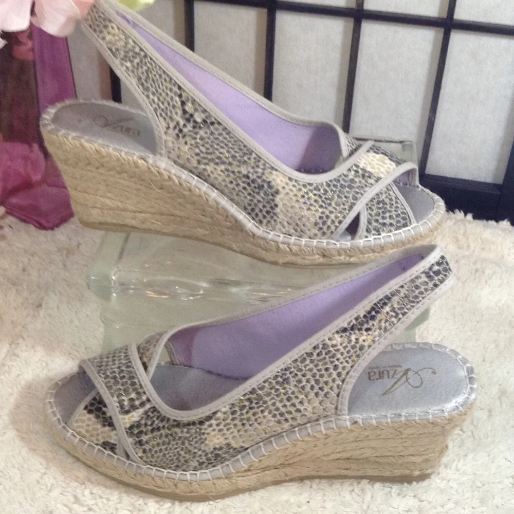 Acura snakeskin leather espadrilles